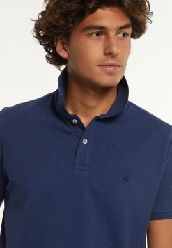 Discount River Woods Custom fit basic pima katoen polo night denim mix -