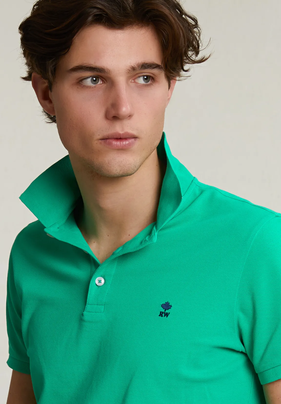New River Woods Custom fit basic pima katoen polo jungle green -