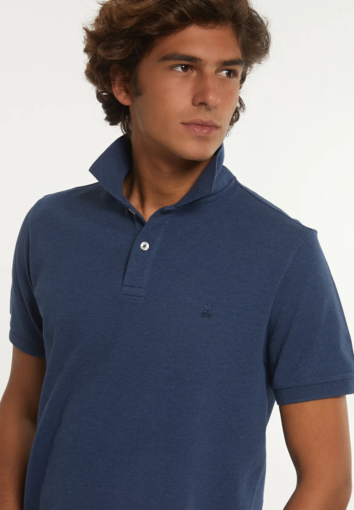 Discount River Woods Custom fit basic pima katoen polo moonlight mix -