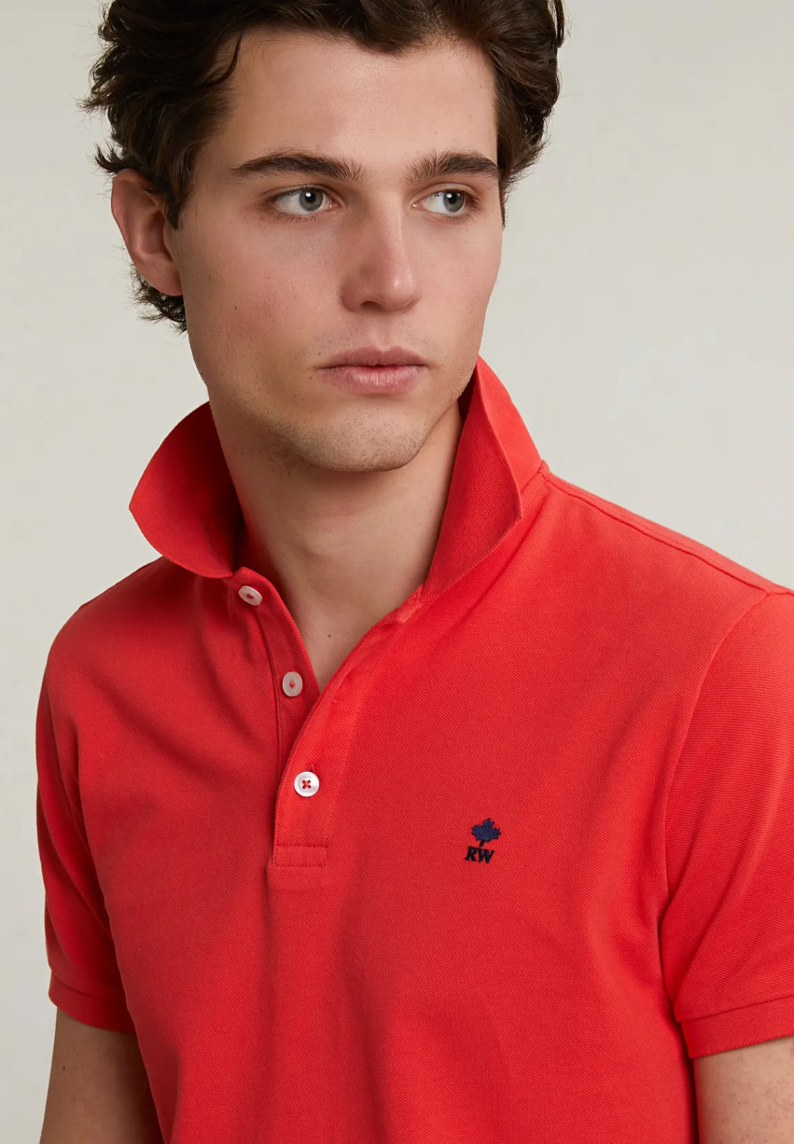 Best River Woods Custom fit basic pima katoen polo cornell red -