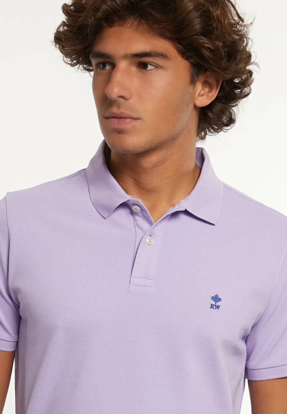 Outlet River Woods Custom fit basic pima katoen polo lavender -