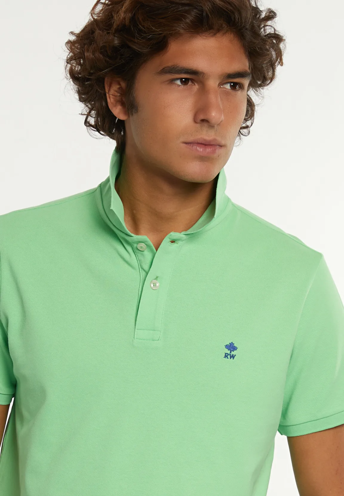 Hot River Woods Custom fit basic pima katoen polo lime -