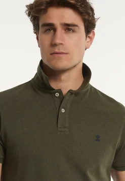 Outlet River Woods Custom fit basic pima katoen polo forest mix -