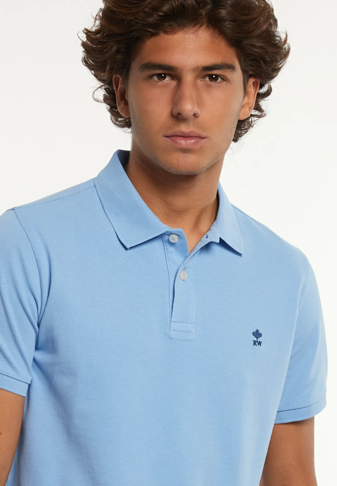 Best River Woods Custom fit basic pima katoen polo porcelaine -
