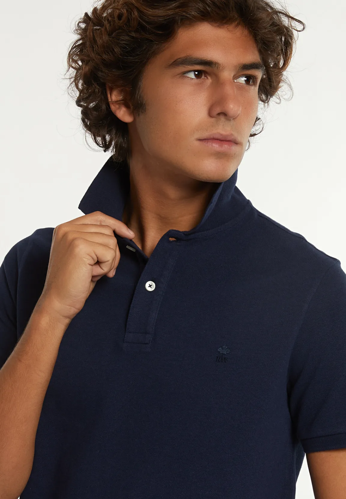 Outlet River Woods Custom fit basic pima katoen polo dk blue mix -