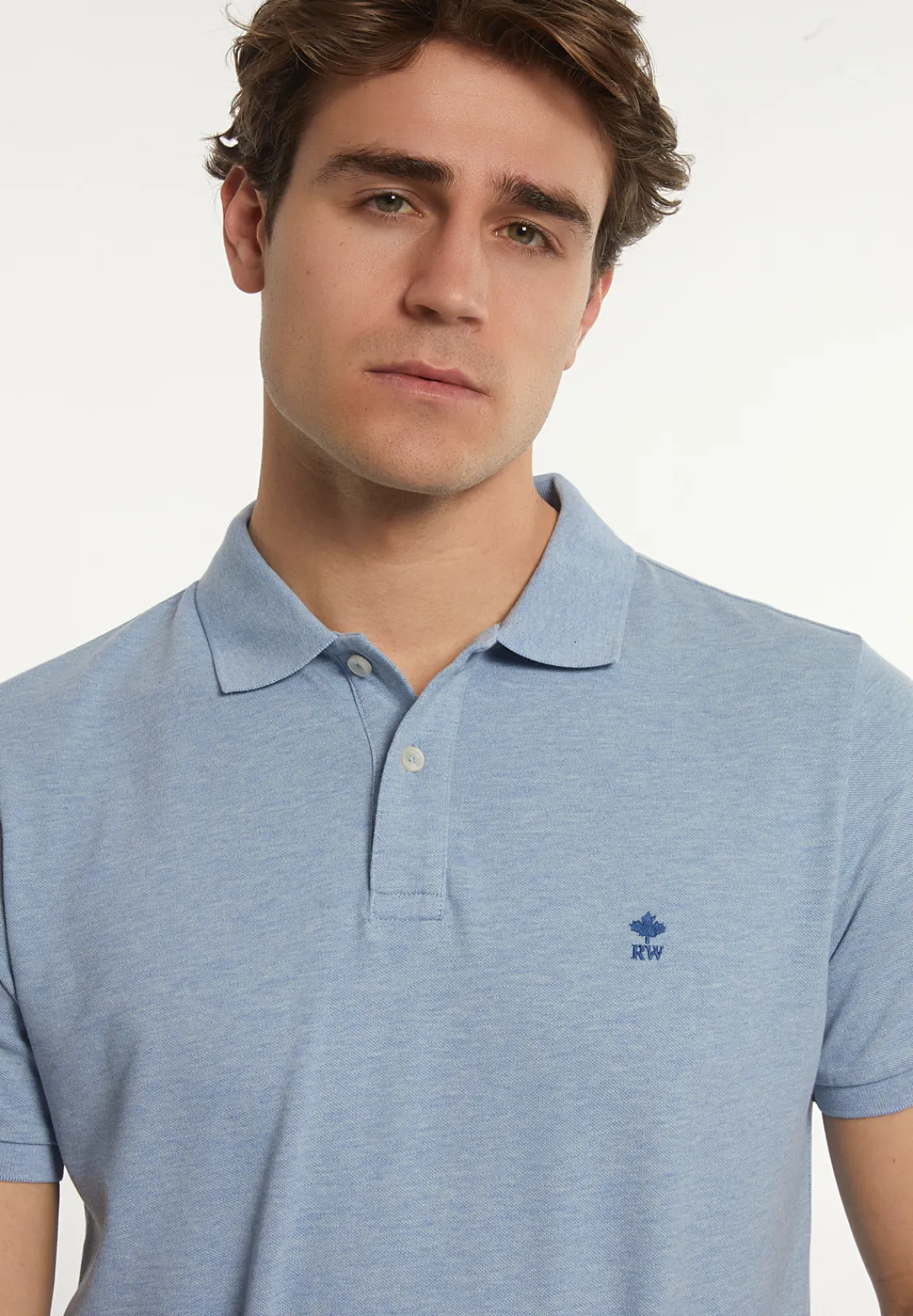Fashion River Woods Custom fit basic pima katoen polo soft frost mix -