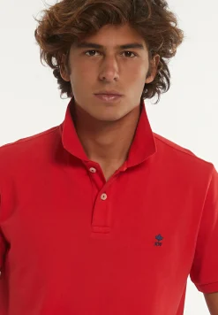 Hot River Woods Custom fit basic pima katoen polo strawberry -