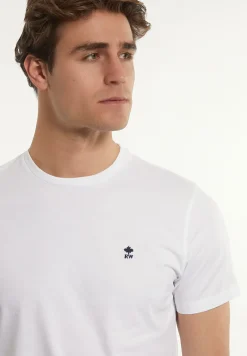 Clearance River Woods Custom fit basic pima katoen T-shirt wit -