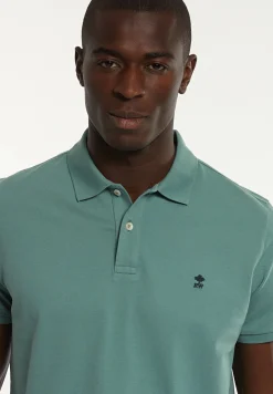 Hot River Woods Custom fit basic pima katoen polo opal green -