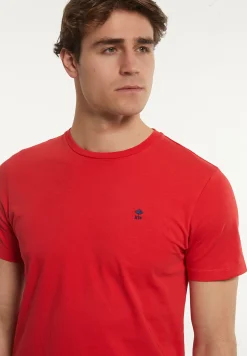 New River Woods Custom fit basic pima katoen T-shirt strawberry -