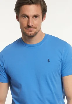 Clearance River Woods Custom fit basic pima katoen T-shirt soft azure -
