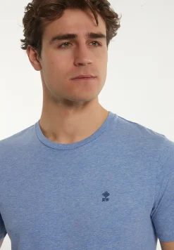 Sale River Woods Custom fit basic pima katoen T-shirt oase mix -