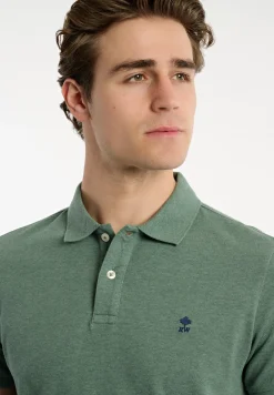 Online River Woods Custom fit basic pima katoen polo opal green mix -