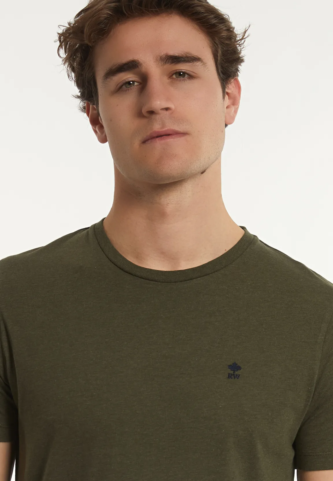 Sale River Woods Custom fit basic pima katoen T-shirt forest mix -