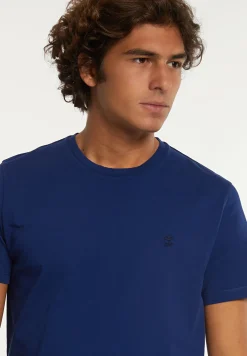Hot River Woods Custom fit basic pima katoen T-shirt indigo -
