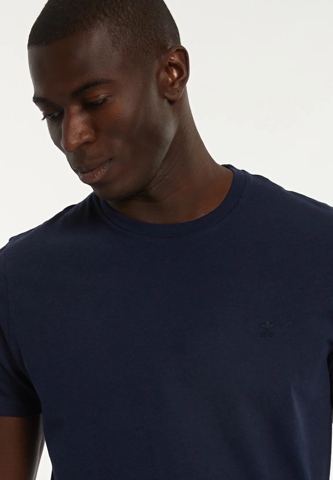 Fashion River Woods Custom fit basic pima katoen T-shirt dk blue mix -