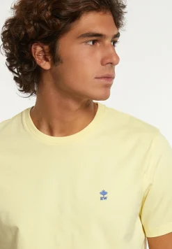 Outlet River Woods Custom fit basic pima katoen T-shirt banana -