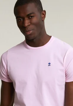 Discount River Woods Custom fit basic pima katoen T-shirt ronde hals flamingo -