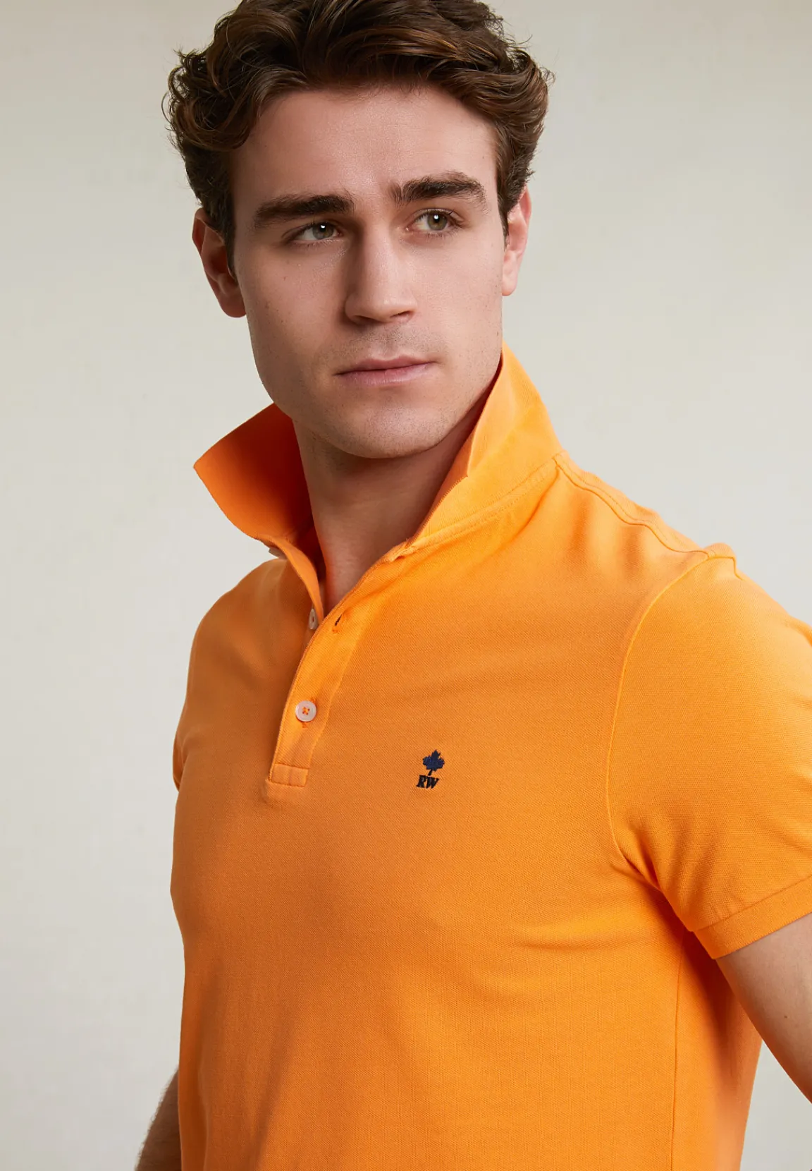Discount River Woods Custom fit basic pima katoen polo peach -