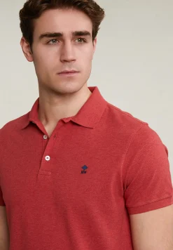 Discount River Woods Custom fit basic pima katoen polo scarlet mix -