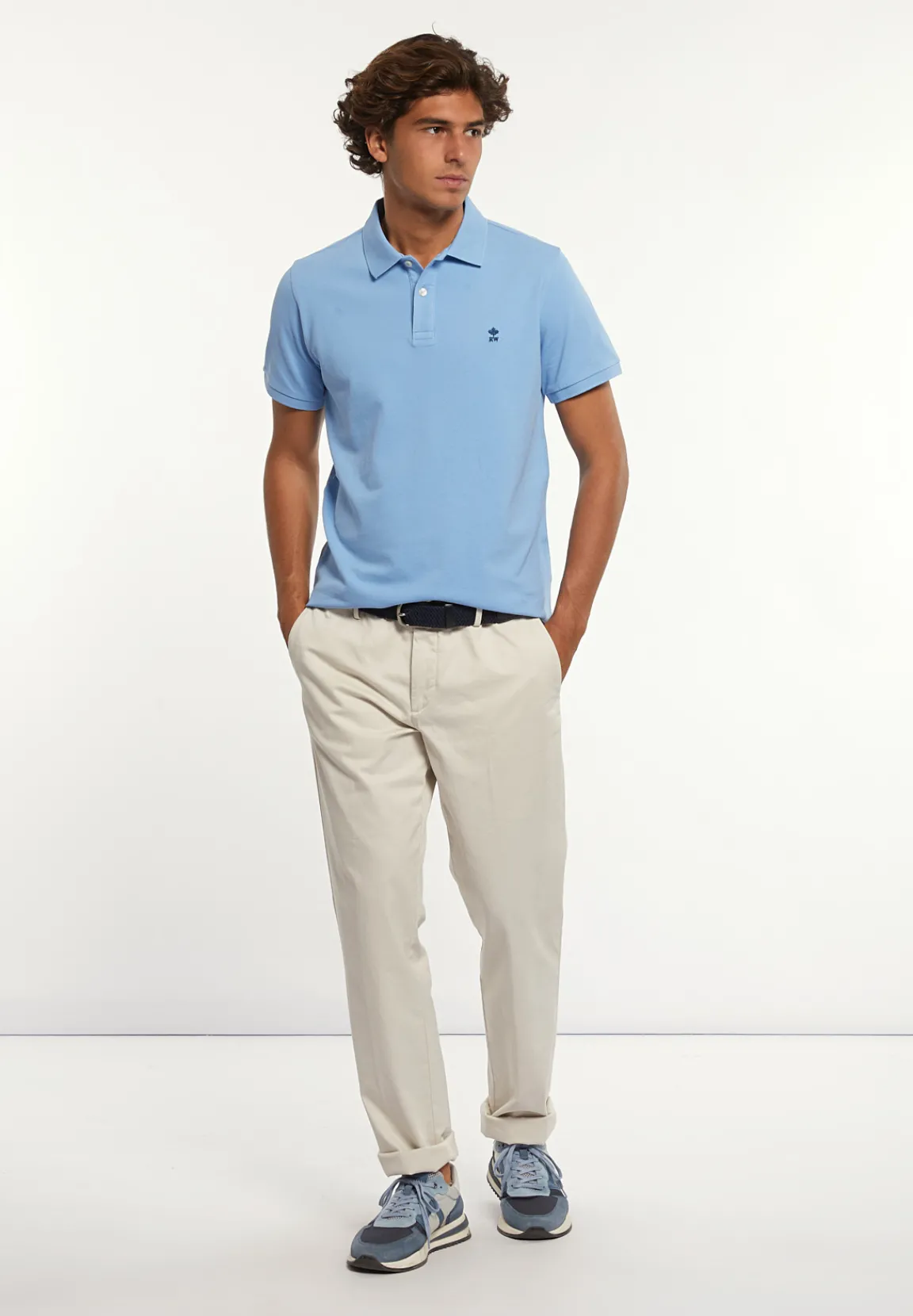 Best River Woods Custom fit basic pima katoen polo porcelaine -
