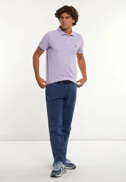 Outlet River Woods Custom fit basic pima katoen polo lavender -
