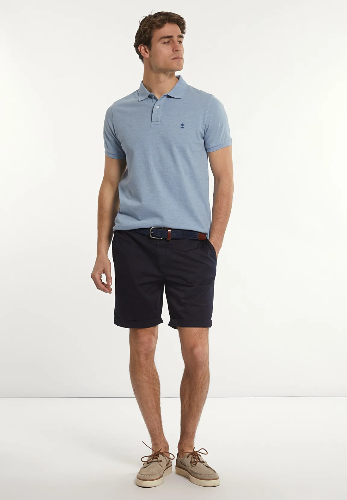 Fashion River Woods Custom fit basic pima katoen polo soft frost mix -