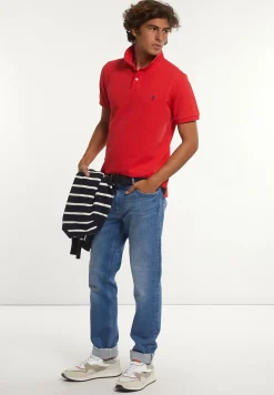 Hot River Woods Custom fit basic pima katoen polo strawberry -