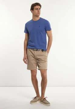 Best River Woods Custom fit basic pima katoen T-shirt persian blue mix -