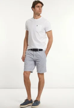 Hot River Woods Custom fit basic pima katoen T-shirt borstzak white -