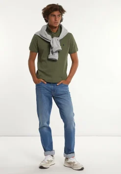 Discount River Woods Custom fit basic pima katoen polo olive mix -