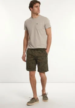 New River Woods Custom fit basic pima katoen T-shirt borstzak sand mix -