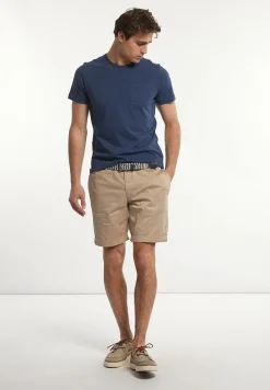 Online River Woods Custom fit basic pima katoen T-shirt borstzak moonlight mix -