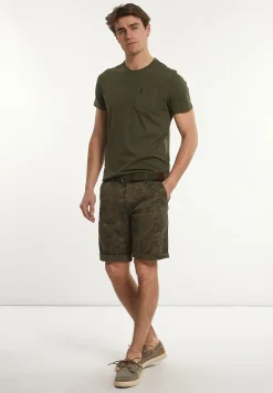 Clearance River Woods Custom fit basic pima katoen T-shirt borstzak forest mix -