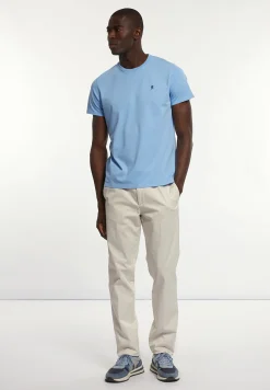 Clearance River Woods Custom fit basic pima katoen T-shirt porcelaine -