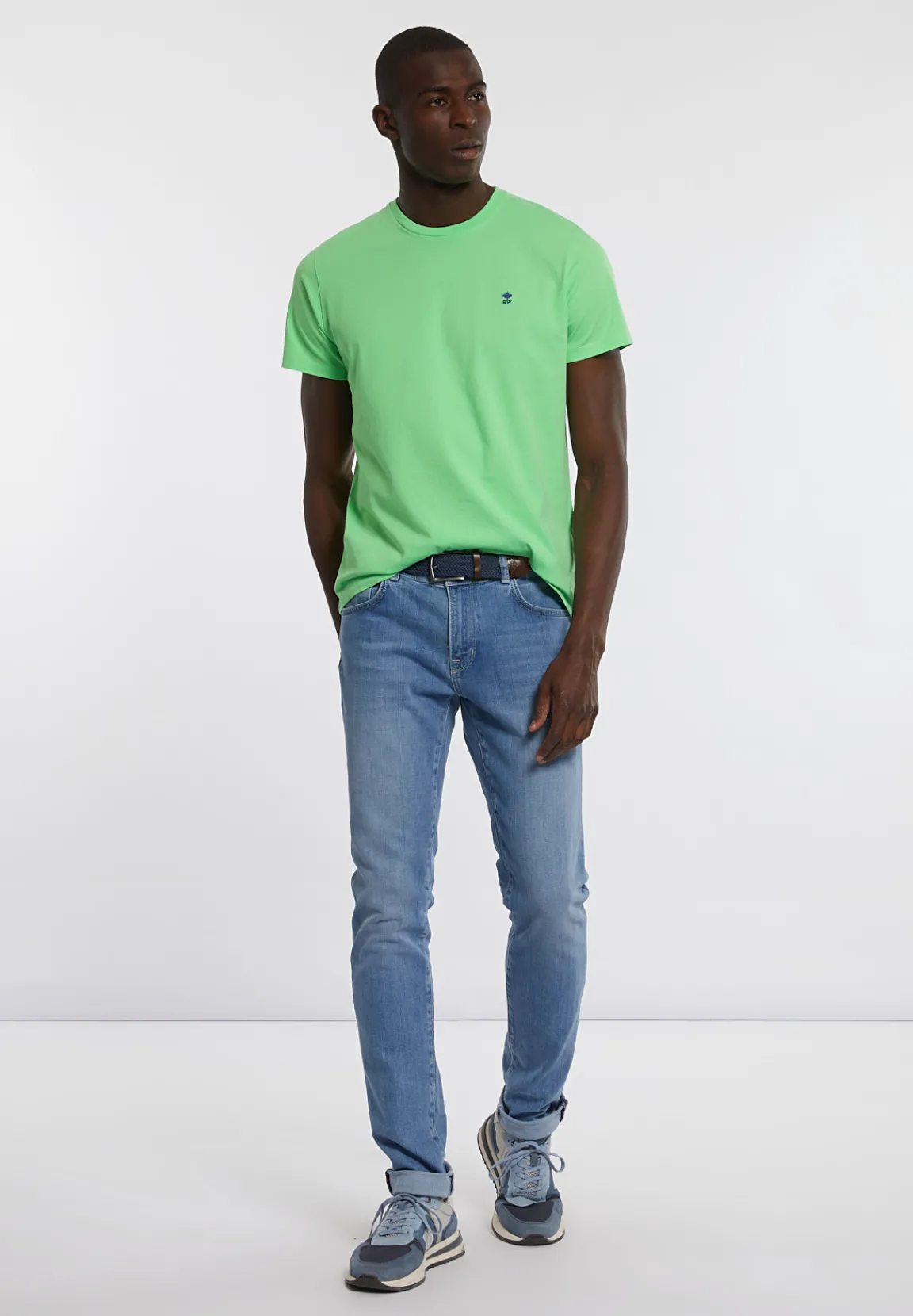 New River Woods Custom fit basic pima katoen T-shirt lime -