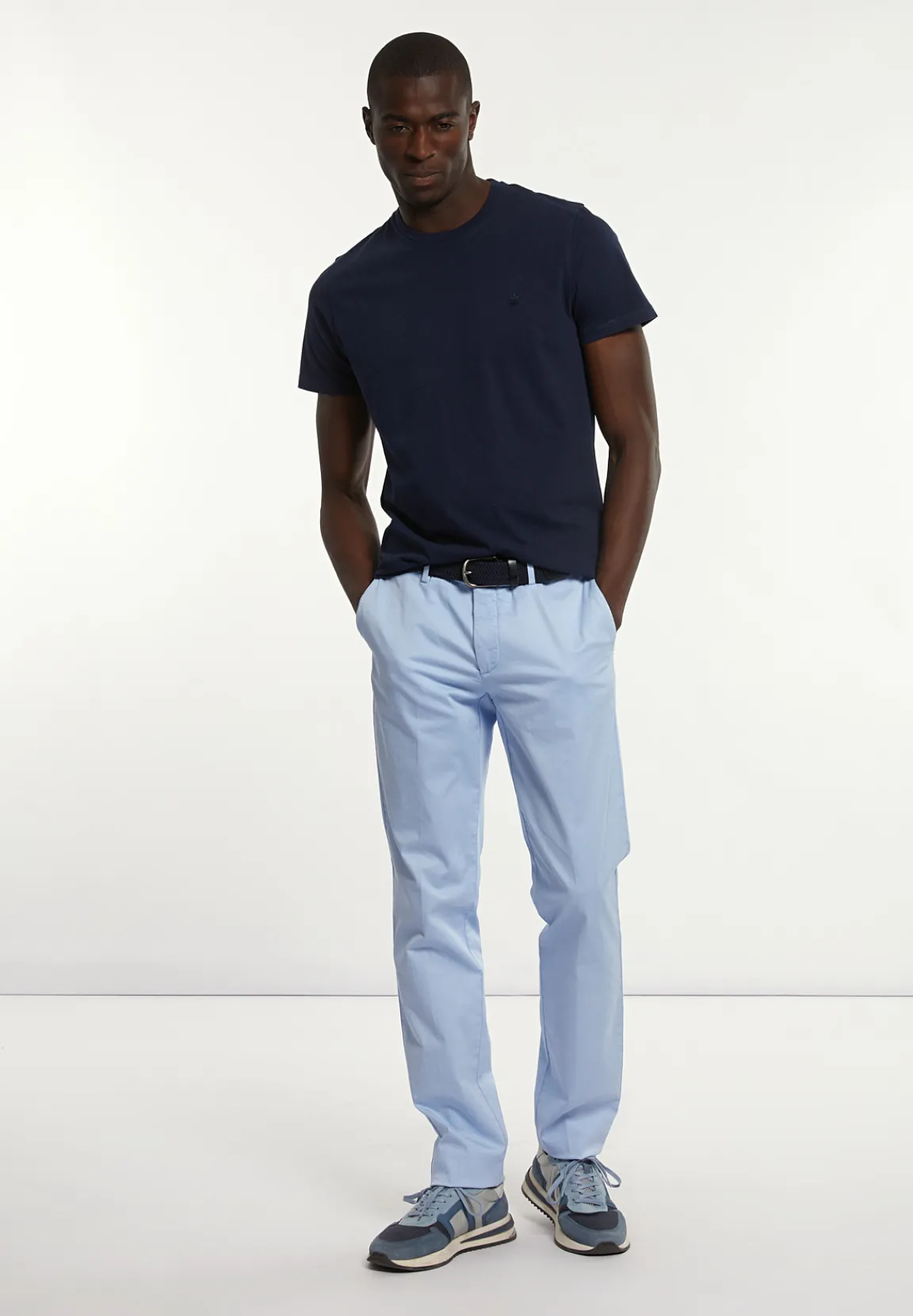 Fashion River Woods Custom fit basic pima katoen T-shirt dk blue mix -