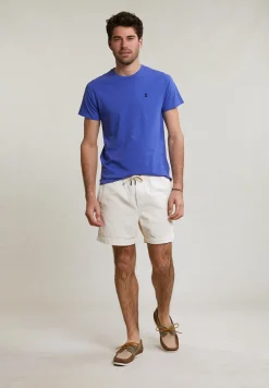 Sale River Woods Custom fit basic pima katoen T-shirt ronde hals reef blue -