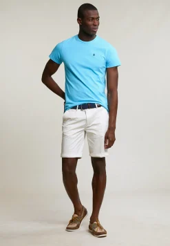 New River Woods Custom fit basic pima katoen T-shirt ronde hals acqua -