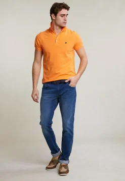 Discount River Woods Custom fit basic pima katoen polo peach -