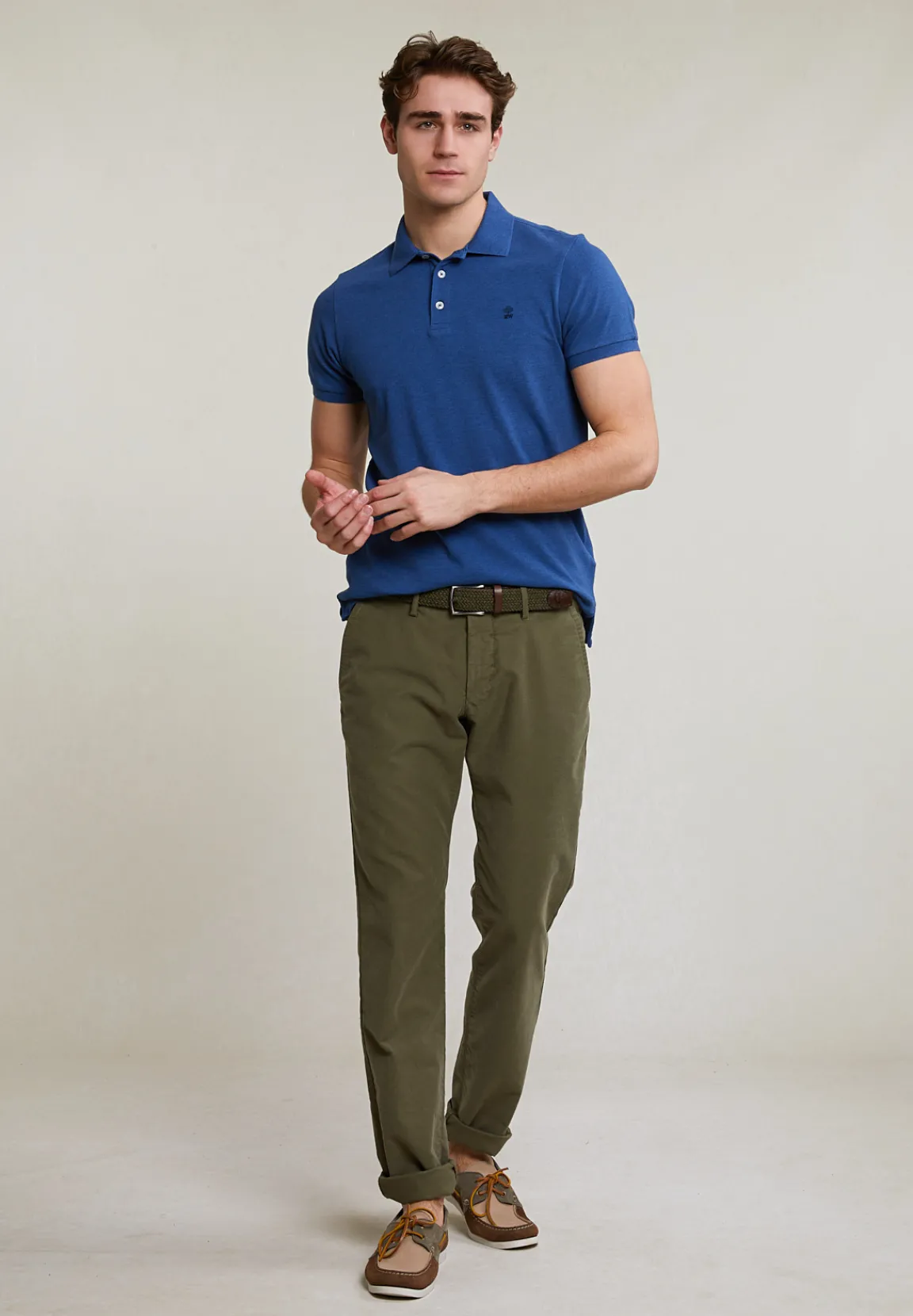 New River Woods Custom fit basic pima katoen polo hamptons blue mix -