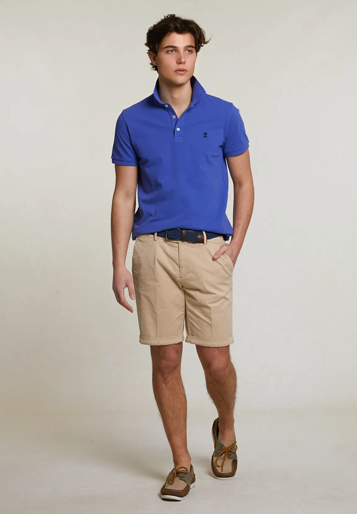Sale River Woods Custom fit basic pima katoen polo reef blue -