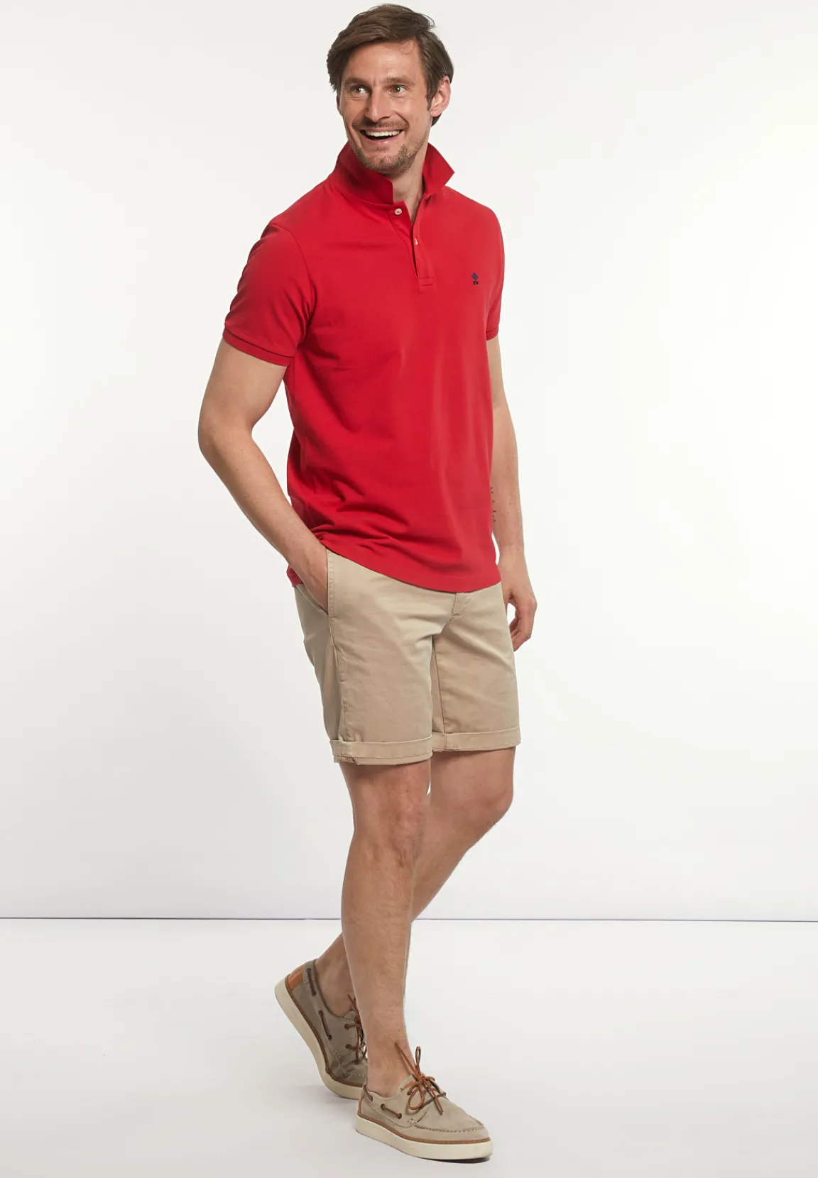 Outlet River Woods Custom fit basic pima katoen polo poppy red -