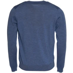 Best River Woods Custom fit basic trui met V-hals in blauw -