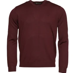 Hot River Woods Custom fit basic trui met V-hals in rood -