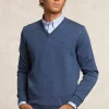 Hot River Woods Custom fit basic V-hals merinotrui lt denim mix -
