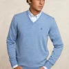 New River Woods Custom fit basic V-hals merinotrui glacier mix -
