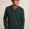 Best River Woods Custom fit basic V-hals merinotrui dk moss mix -
