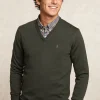 Online River Woods Custom fit basic V-hals merinotrui cypress mix -