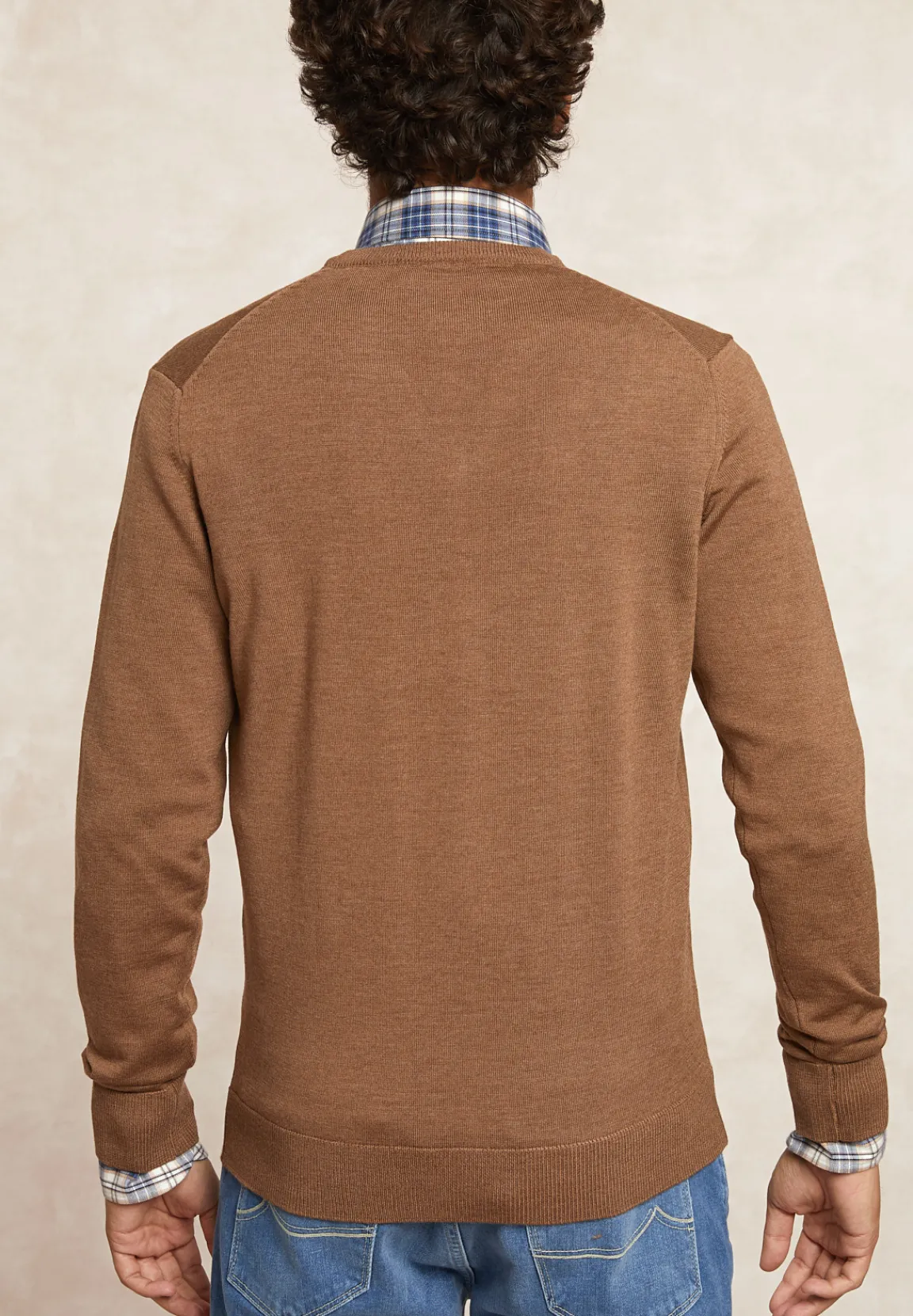 Fashion River Woods Custom fit basic V-hals merinotrui turron mix -